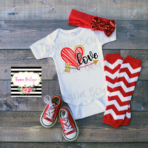 Love Glitter Valentine's Girls one Piece